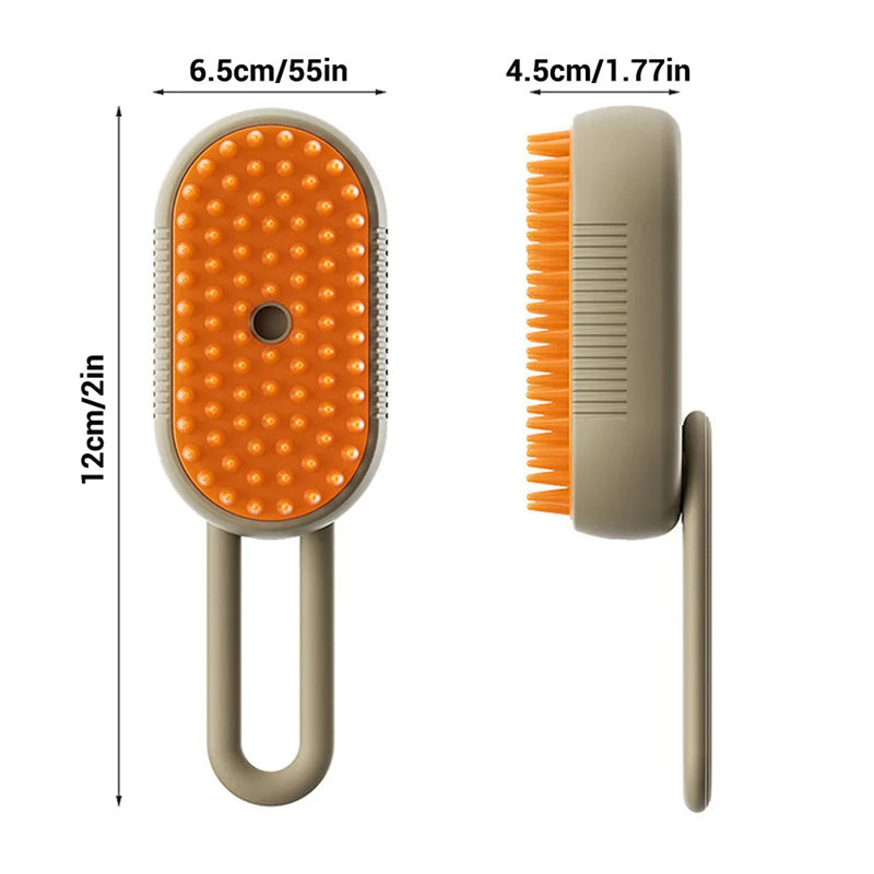 Pawvlog Steam Grooming Brush - gentle silicone bristles