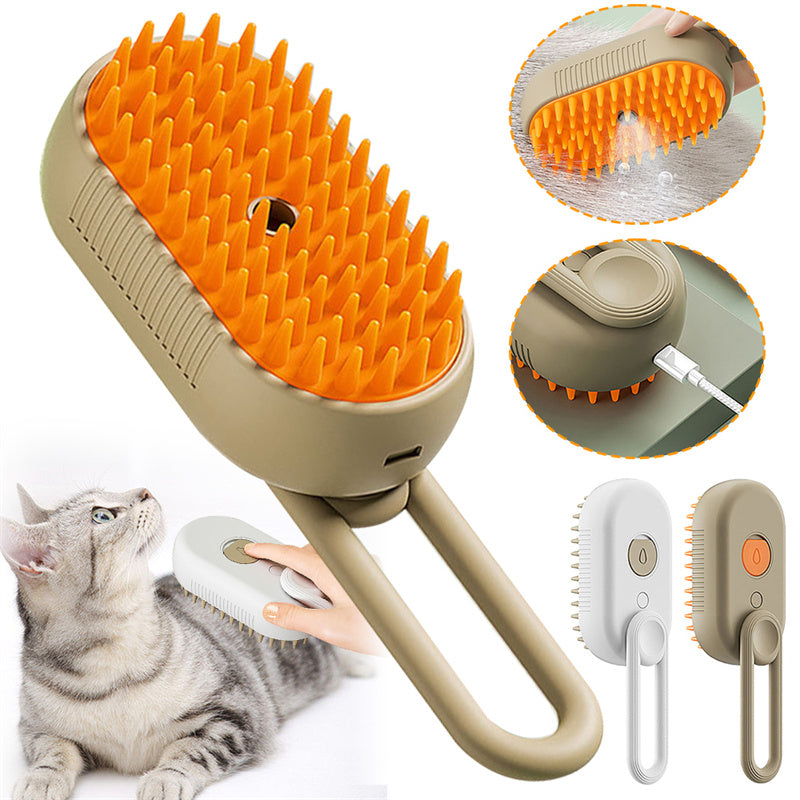 Pawvlog Steam Grooming Brush - self cleaning button