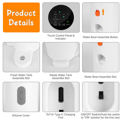 Pawvlog Smart Water Fountain - touch control
