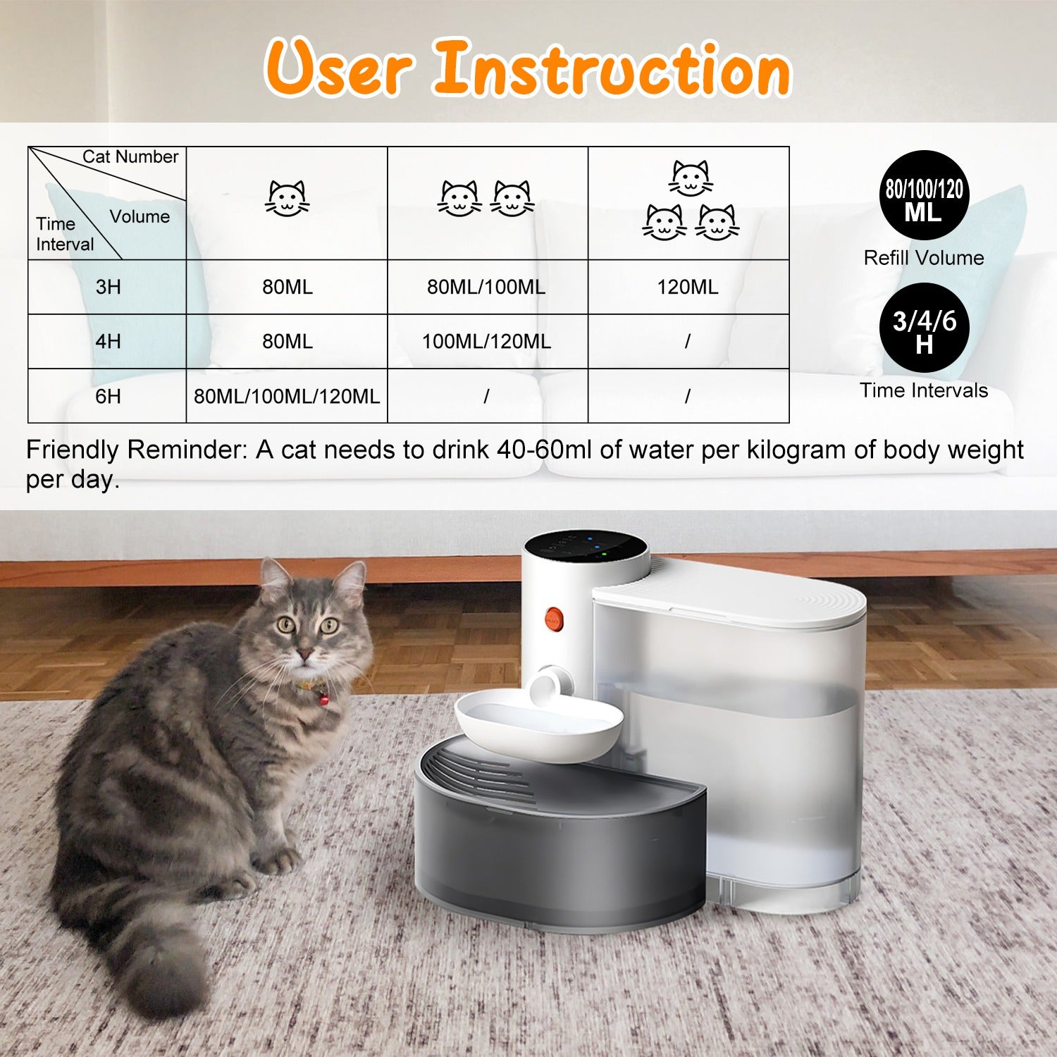 Pawvlog Smart Water Fountain - cordless cat and dog water dispenser