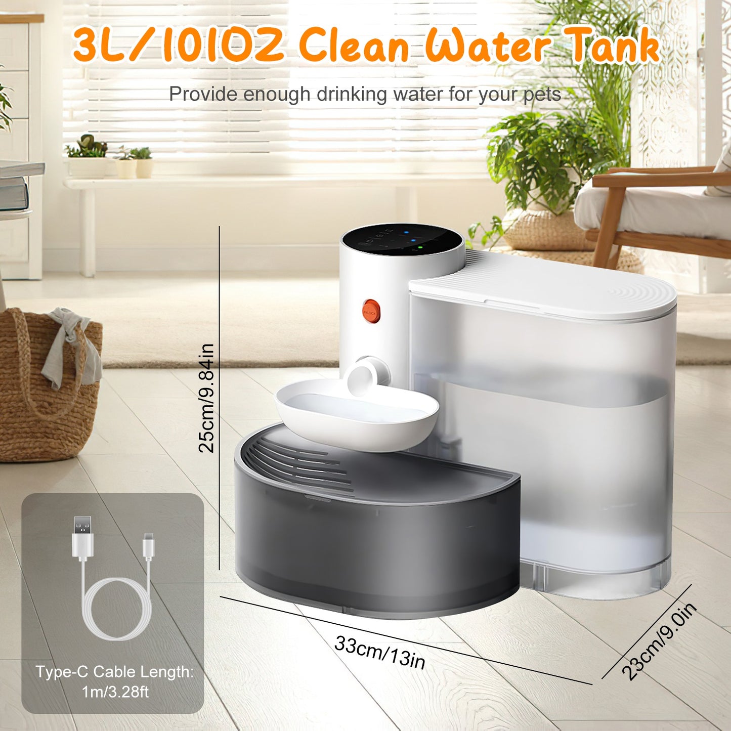 Pawvlog Smart Water Fountain - quiet circulating pump