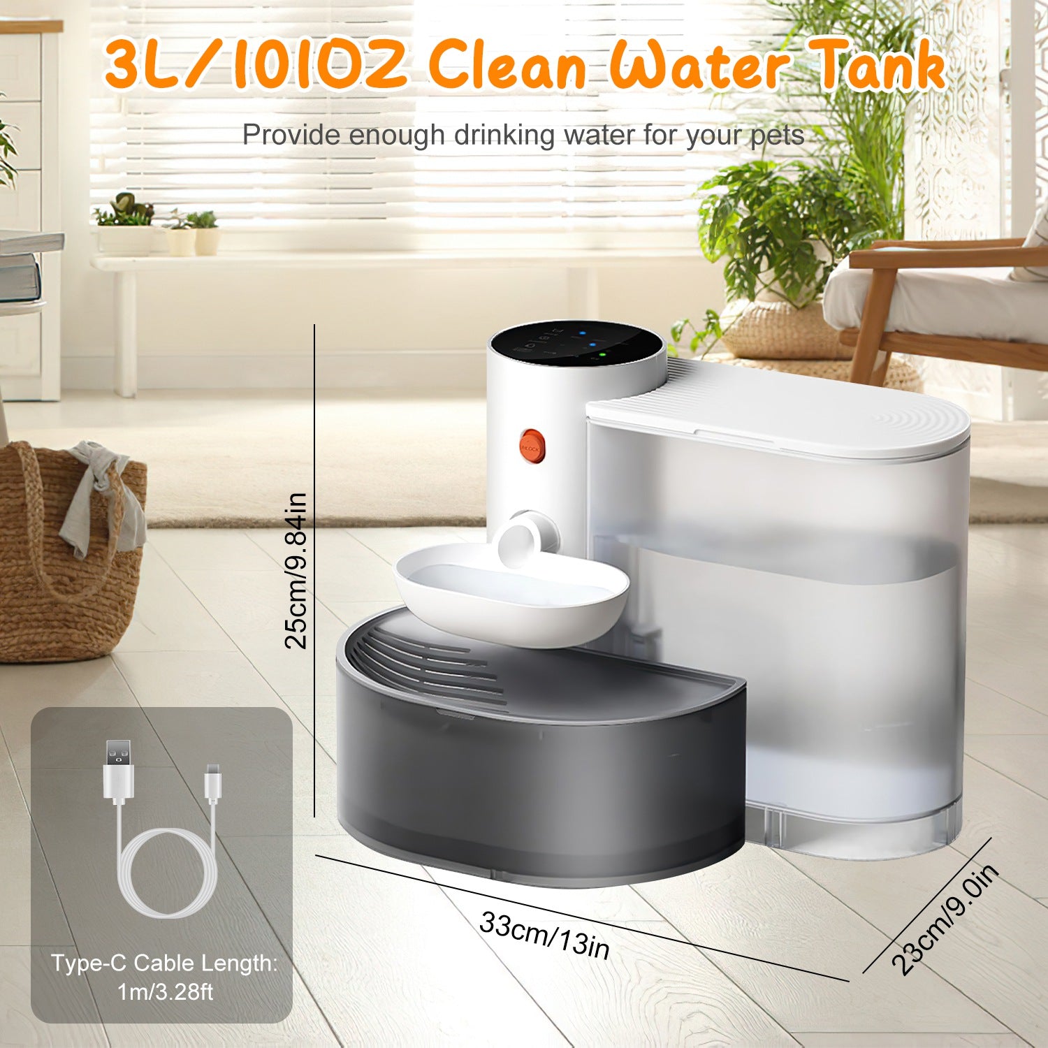 Pawvlog Smart Water Fountain - quiet circulating pump